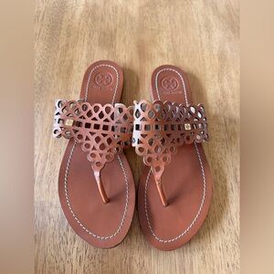 Tory Burch Tan Cutout Sandals